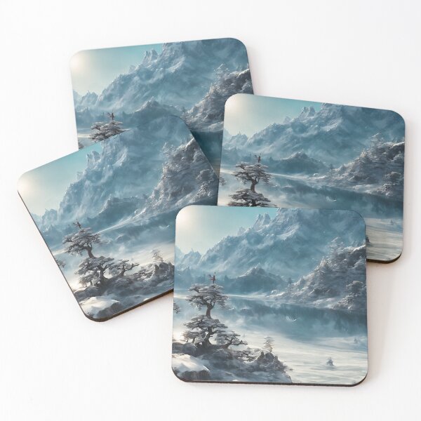 Item preview, Cold Snowy Mountain Trees Winter Landscape designed and sold by ArtificialCraft.