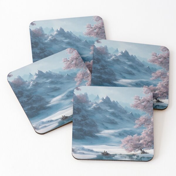 Item preview, Snowy Pink Bonsai Tree Winter Landscape designed and sold by ArtificialCraft.