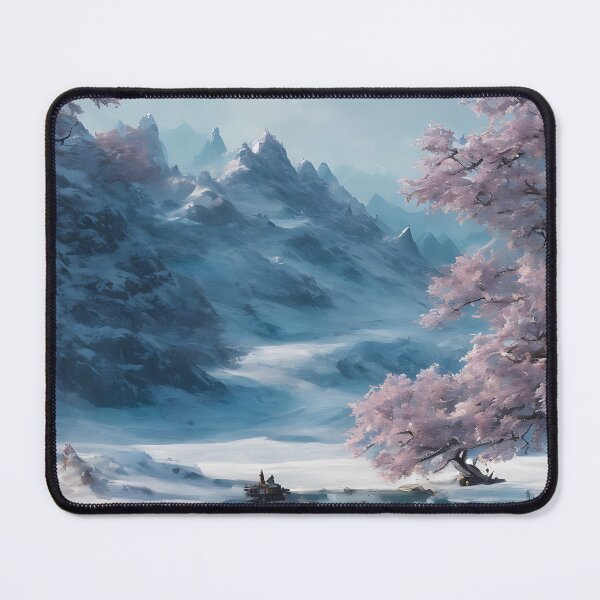 Item preview, Snowy Pink Bonsai Tree Winter Landscape designed and sold by ArtificialCraft.