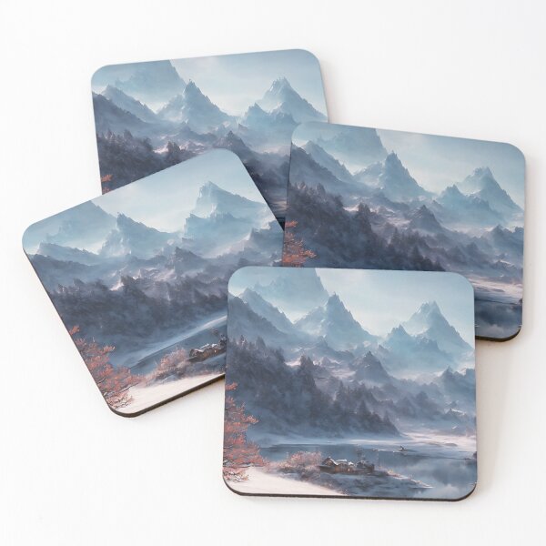 Item preview, Lake Houses Water Reflection Winter Landscape designed and sold by ArtificialCraft.