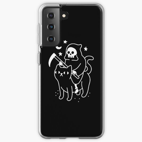 La muerte monta un gato negro Funda blanda para Samsung Galaxy