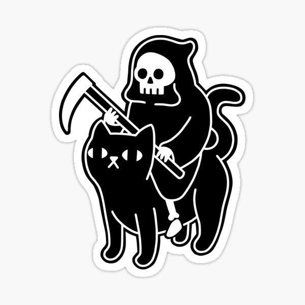 Death Rides A Black Cat Sticker