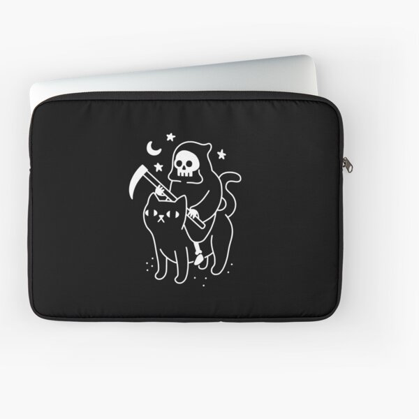 Death Rides A Black Cat Laptop Sleeve