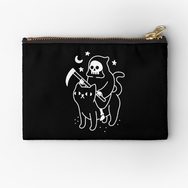 Death Rides A Black Cat Zipper Pouch