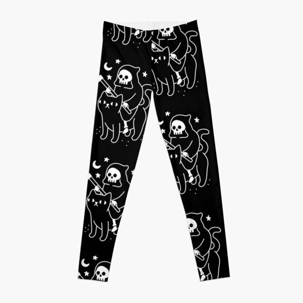 NEW Girls S/L Cute Cat Leggings, Black Cat Halloween Leggings, Kids Soft  Yoga Pants, Footless Tights, Black/white -  Ireland