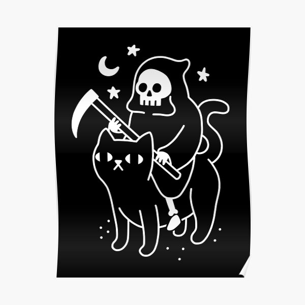 Death Rides A Black Cat Poster