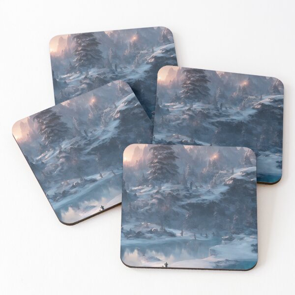 Item preview, Water Snowy Tree Mountains Winter Landscape designed and sold by ArtificialCraft.