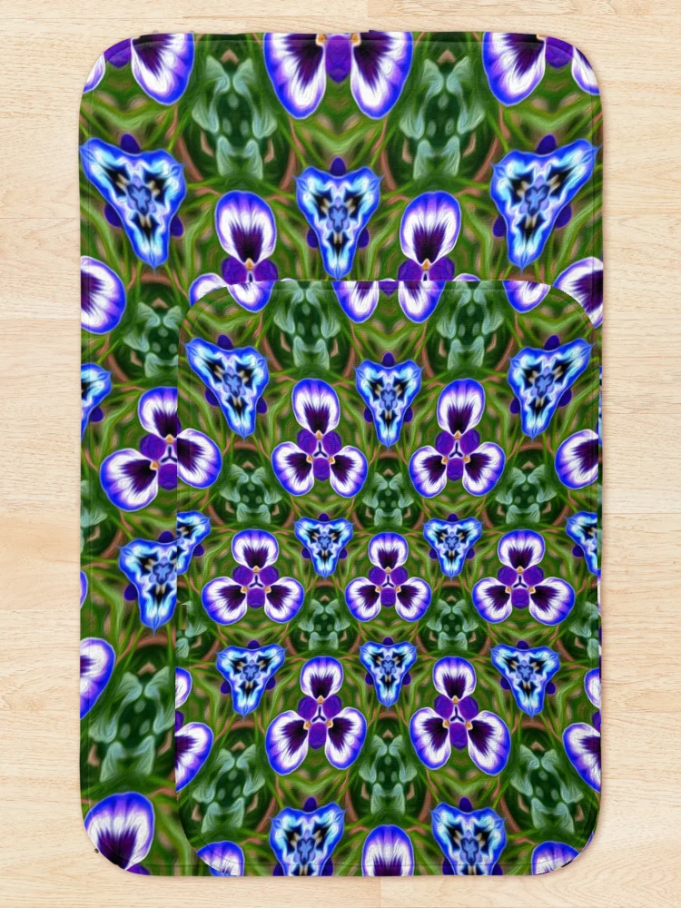 Thumbnail 5 of 6, Bath Mat, Violet Flower Pattern designed and sold by Patternflower.