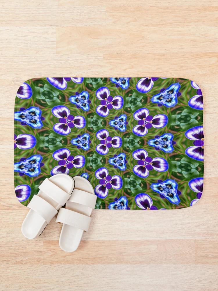 Thumbnail 1 of 6, Bath Mat, Violet Flower Pattern designed and sold by Patternflower.