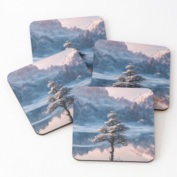 Item preview, Frozen Bonsai Tree Lake Winter Landscape designed and sold by ArtificialCraft.