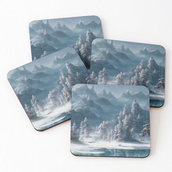 Item preview, Snowy Trees Frozen Lake Winter Landscape designed and sold by ArtificialCraft.