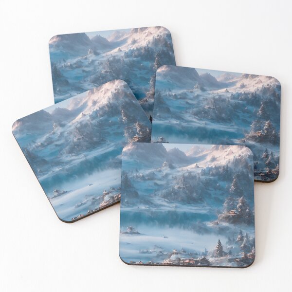 Item preview, Arctic Village Frozen Lake Winter Landscape designed and sold by ArtificialCraft.