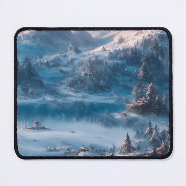 Item preview, Arctic Village Frozen Lake Winter Landscape designed and sold by ArtificialCraft.