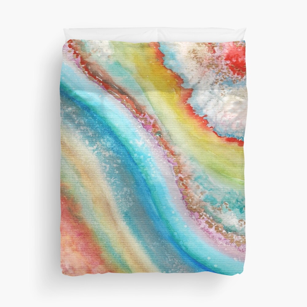 AGATE Inspired Watercolor Abstract 01 Duvet Cover