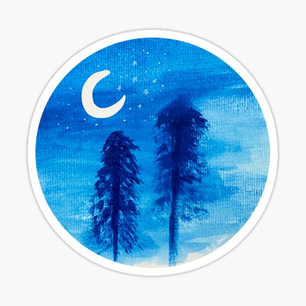 Moon & Trees Sticker