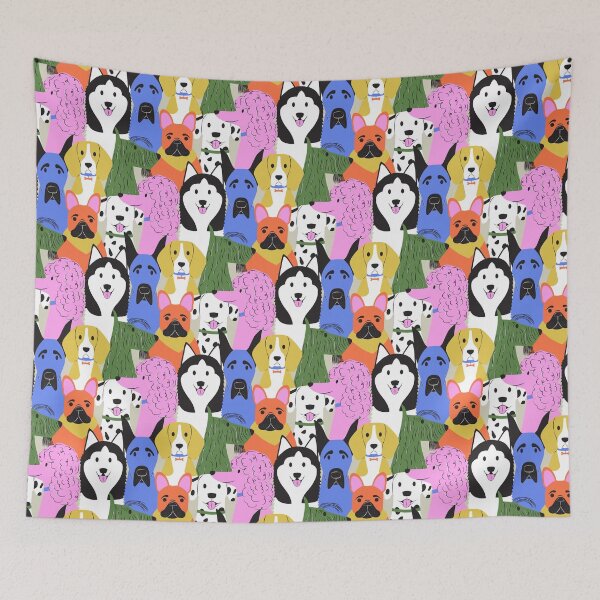 Item preview, Bright, Colorful Dogs including poodle, french bull dog, beagle, great dane, husky, Scottie and dalmation designed and sold by Portia Monberg.
