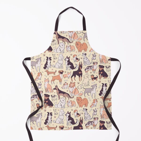 Item preview, So many dogs - 25 dog breeds pattern cartoon illustration for dog lovers - soft colors version designed and sold by Yarafantasyart.