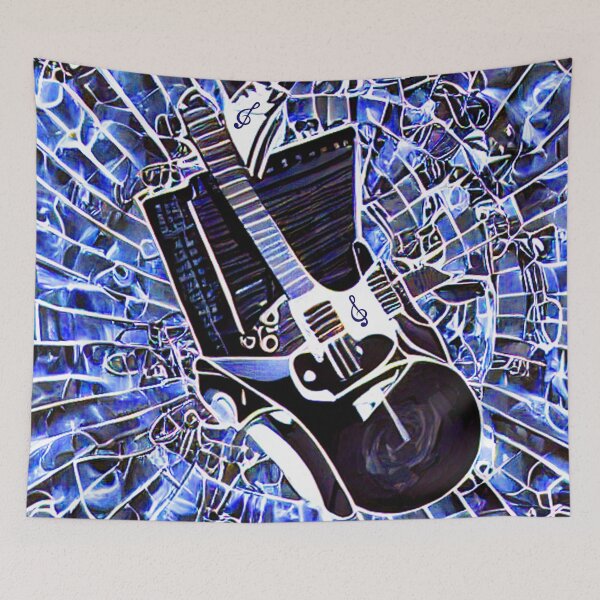Item preview, Blue Fractal Guitar designed and sold by Artbellachi.