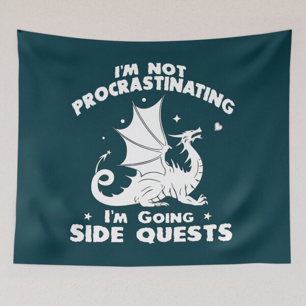 Item preview, Im Not Procrastinating Im Doing Side Quests Funny RPG Gamer Dragons    designed and sold by blancasi.