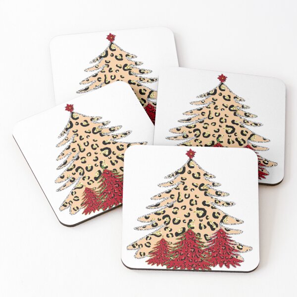 Item preview, Red and Yellow Cheetah Christmas Trees designed and sold by LanaDevon.