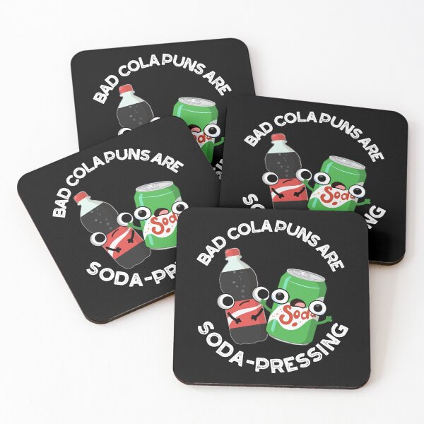 Item preview, Bad Cola Puns Are Soda-rn Depressing Funny Soda Puns (Dark BG) designed and sold by punnybone.