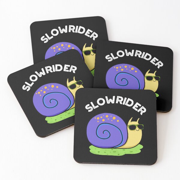 Item preview, Slow Rider Funny Snail Puns (Dark BG) designed and sold by punnybone.
