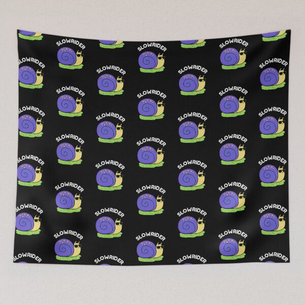 Item preview, Slow Rider Funny Snail Puns (Dark BG) designed and sold by punnybone.