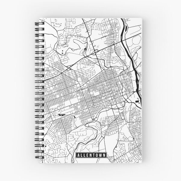 Item preview, Allentown, Pennsylvania Street Map designed and sold by InkistPrints.