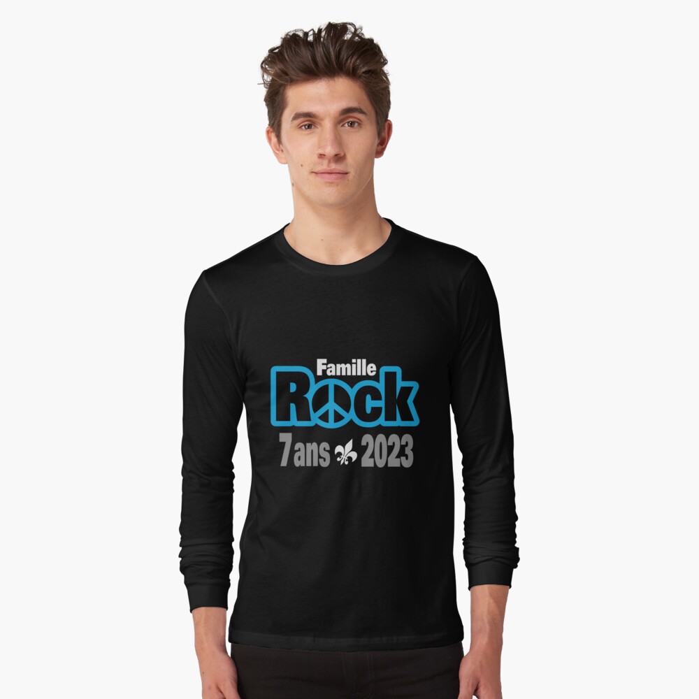 Famille Rock 7 ans 2023 Noir T-shirt Manches Longues