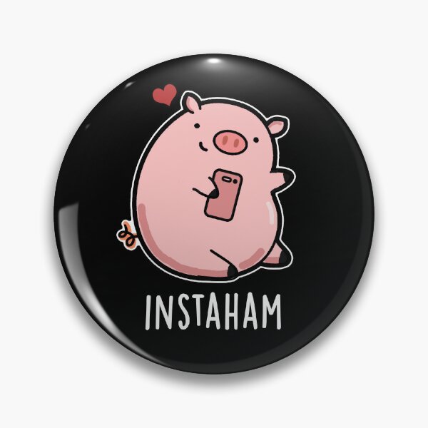 Item preview, Instaham Social Media Funny Pig Puns (Dark BG) designed and sold by punnybone.