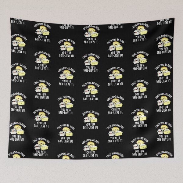 Item preview, Cheesy Puns Are Gouda You Feta Brie-lieve It Cheese Puns (Dark BG) designed and sold by punnybone.