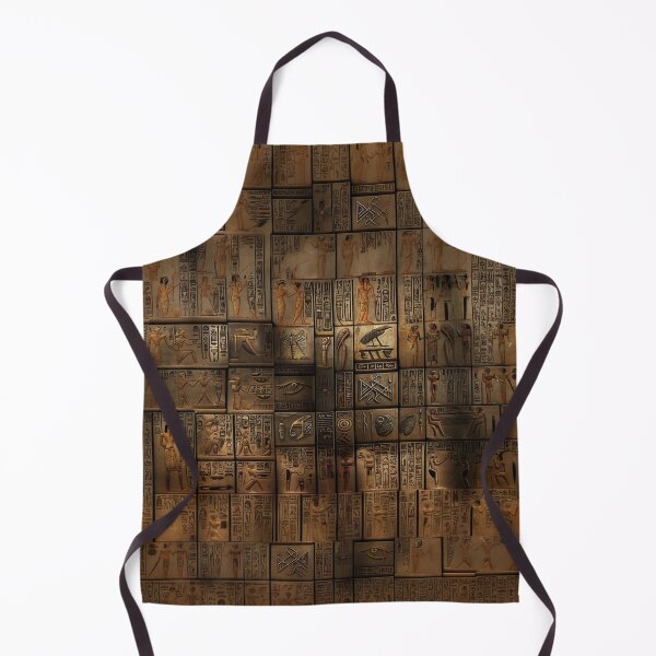 Item preview, Ancient Egyptian black, grey and orange pictograms and hieroglyphs olden dark and mystical pattern designed and sold by ArtifactVault.