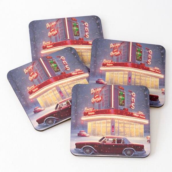Item preview, Retro Route 66 Nostalgic Holiday Diner Cheer designed and sold by 90snerd.