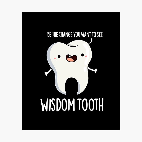 Item preview, Wisdom Tooth Funny Dental Puns (Dark BG) designed and sold by punnybone.