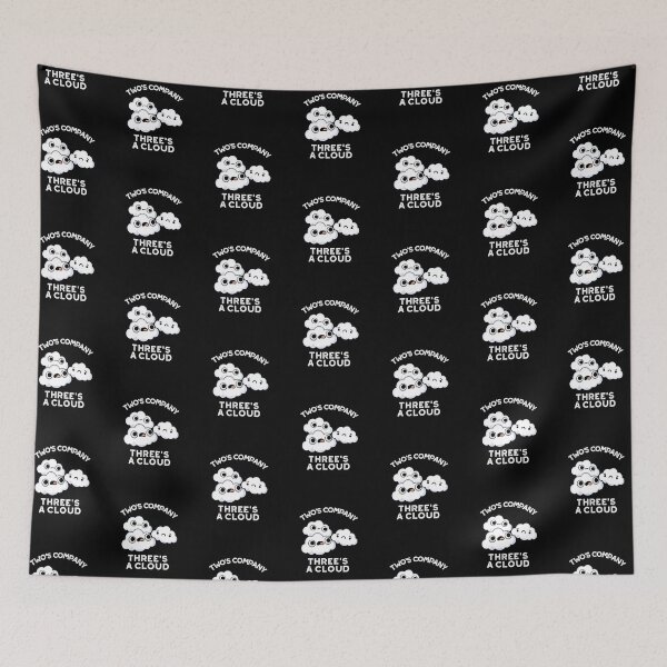 Item preview, Two Company Threes A Cloud Funny Weather Puns (Dark BG) designed and sold by punnybone.