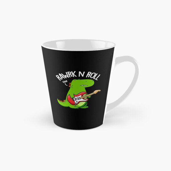 Item preview, Rawrk And Roll Rocker Funny Dinosaur Puns (Dark BG) designed and sold by punnybone.