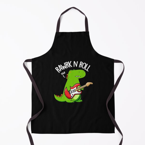 Item preview, Rawrk And Roll Rocker Funny Dinosaur Puns (Dark BG) designed and sold by punnybone.