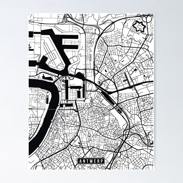 Item preview, Antwerp, Belgium Street Map designed and sold by InkistPrints.