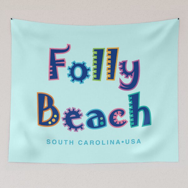 Item preview, Folly Beach South Carolina Typographic Design designed and sold by Futurebeachbum.