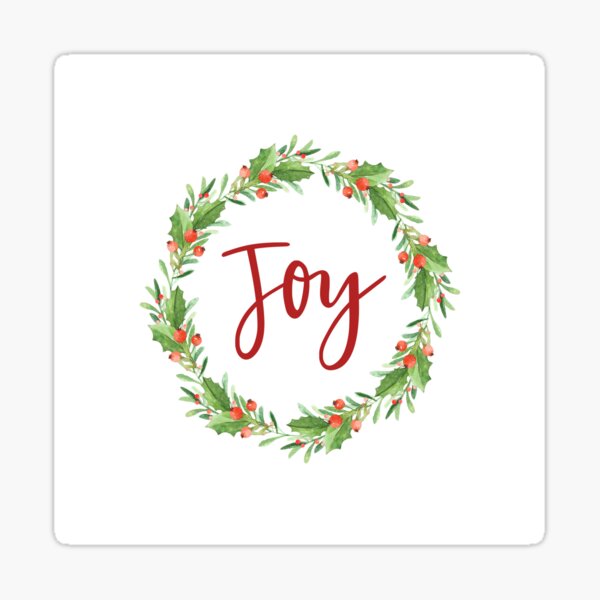 christmas wreath-joy Sticker