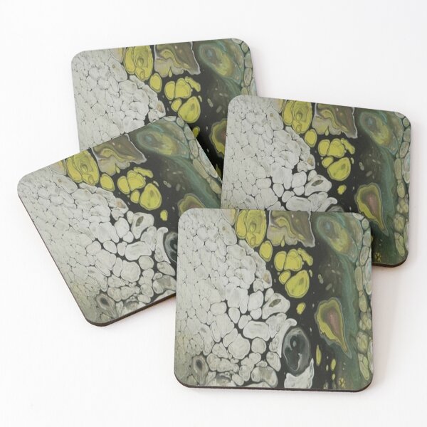 Item preview, Glacial rocks coasters (dark half) designed and sold by colleranart.