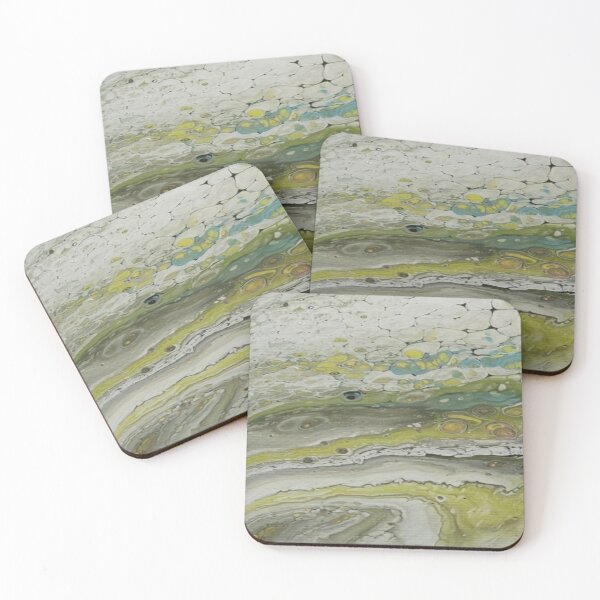 Item preview, Glacial rocks coasters (light half) designed and sold by colleranart.