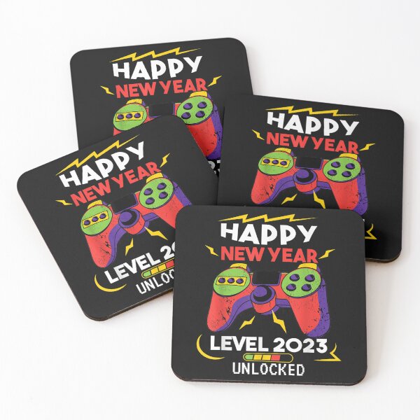 Item preview, Happy New Year Level 2023 Unlocked Video Game NYE Eve Party T-Shirt designed and sold by Baron-Hagen.
