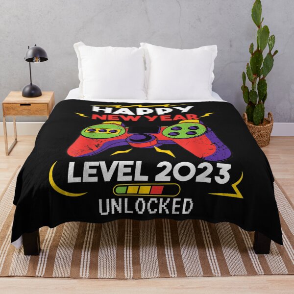 Item preview, Happy New Year Level 2023 Unlocked Video Game NYE Eve Party T-Shirt designed and sold by Baron-Hagen.