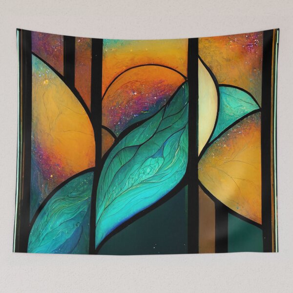 Item preview, Space Stained Glass 10 Abstract AI Generated Art designed and sold by MeAI-Art.