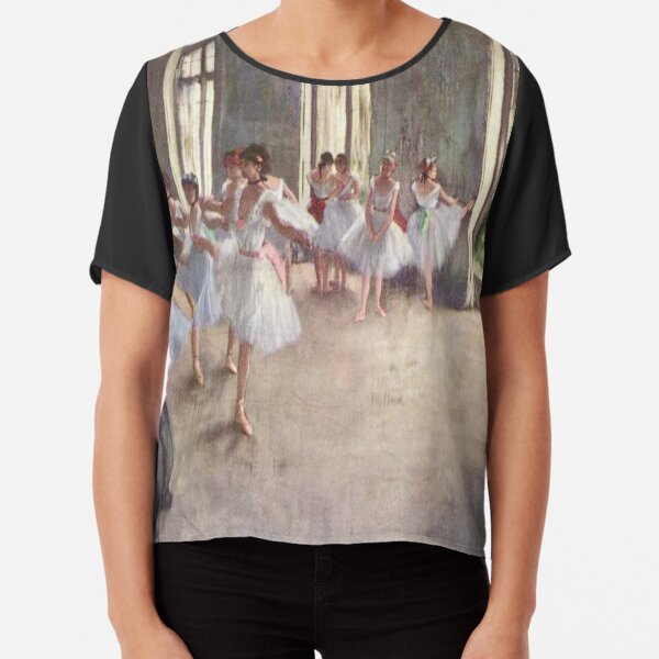 Ballet Rehearsal-Edgar Degas Chiffon Top