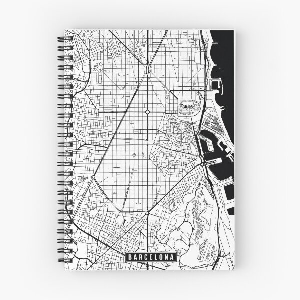 Artikelvorschau, Barcelona, Spain Street Map entworfen und verkauft von InkistPrints.