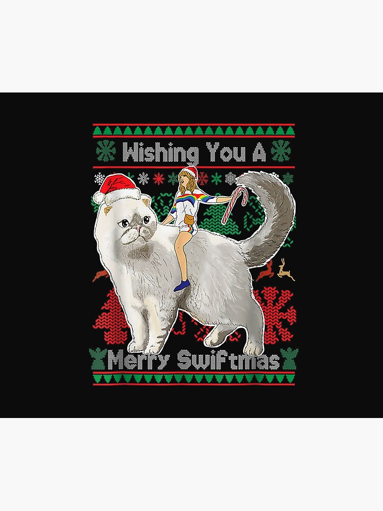 Discover Wishing You A Merry Swiftmas ugly Christmas Sweater Big Cat T-Shirt Tapestry