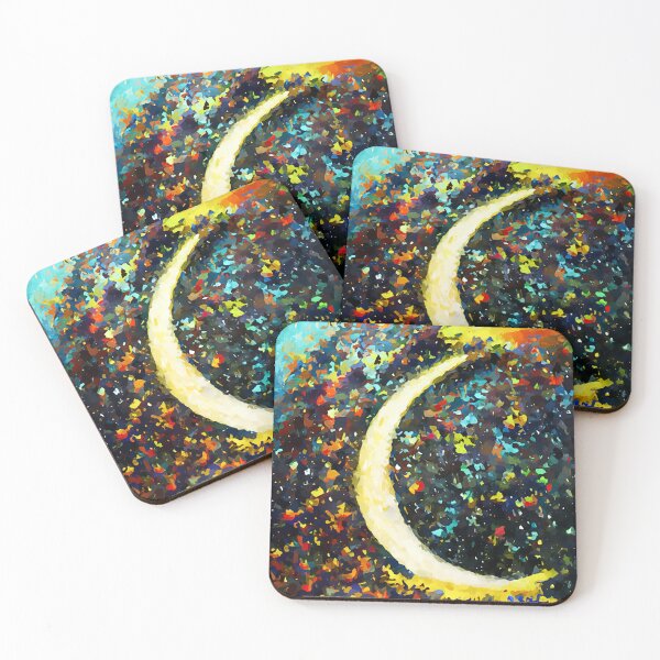 Item preview, Crescent Moon Abstract colorful painting designed and sold by shrolts.