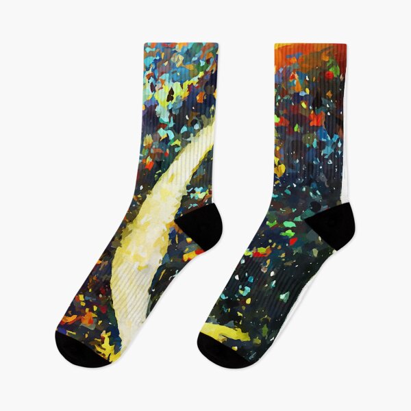 Item preview, Crescent Moon Abstract colorful painting designed and sold by shrolts.